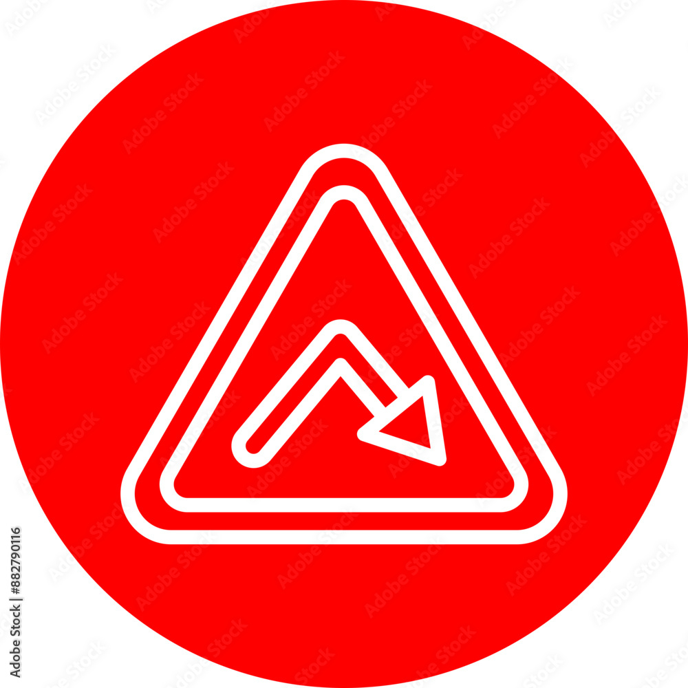 Sharp Bend Vector Line White Circle Red Sharp Bend Vector Line White Circle Red