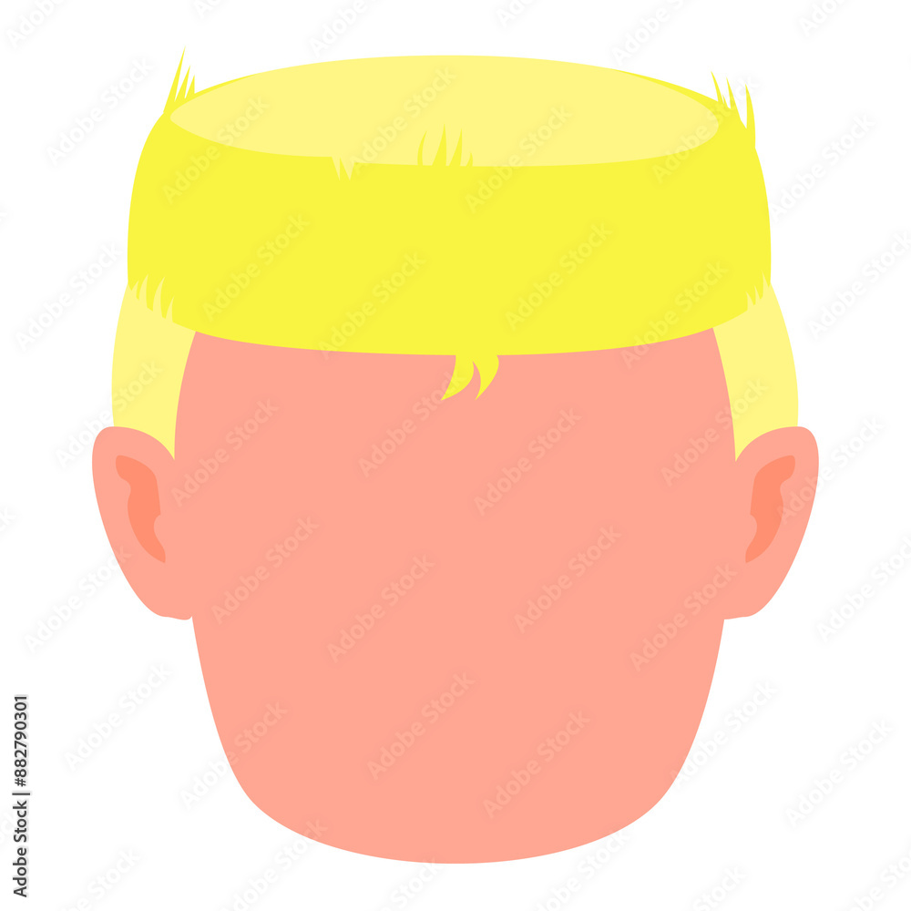 flat icon avatar adult man with very short yellow blonde hair. flat icon avatar adult man with very short yellow blonde hair.