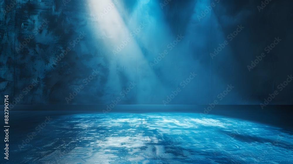 Ethereal Blue Light Illuminating a Mystical Water Surface Ethereal Blue Light Illuminating a Mystical Water Surface