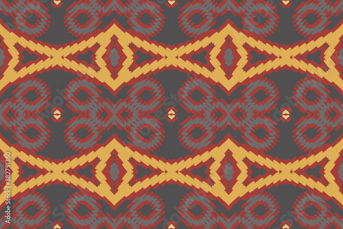 Abstract Ikat Art Seamless Pattern Folk Embroidery Aztec Geometric Art, Geometric Ethnic, African Ikat Paisley Embroidery. Navajo, Seamless Pattern