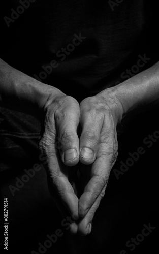 Hands of an old man