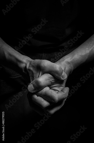 Hands of an old man