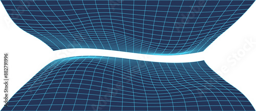 Y2k 3d grid portal, vaporwave trendy mesh pattern figure graphic, cyber tech geometric grid element symbol, 90s retro neon wire frame form illustration, brutal art geometry 3d wireframe shape object.