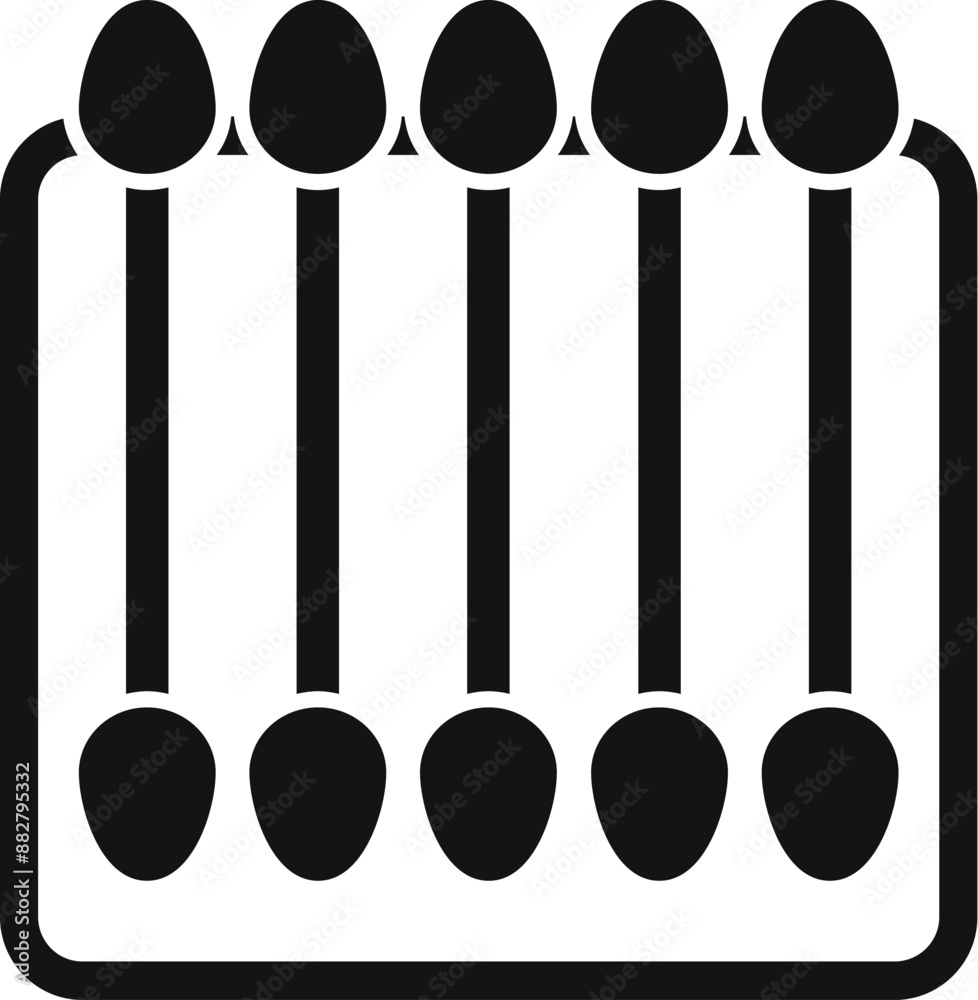 Simple and elegant icon depicting a set of five makeup brushes, ideal for beauty and cosmetics projects Simple and elegant icon depicting a set of five makeup brushes, ideal for beauty and cosmetics projects