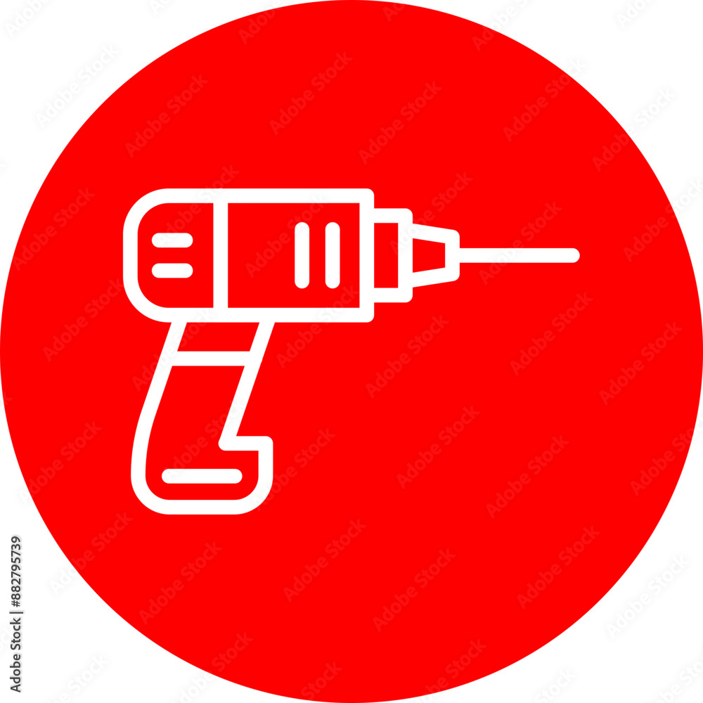 Tools Vector Line White Circle Red Tools Vector Line White Circle Red