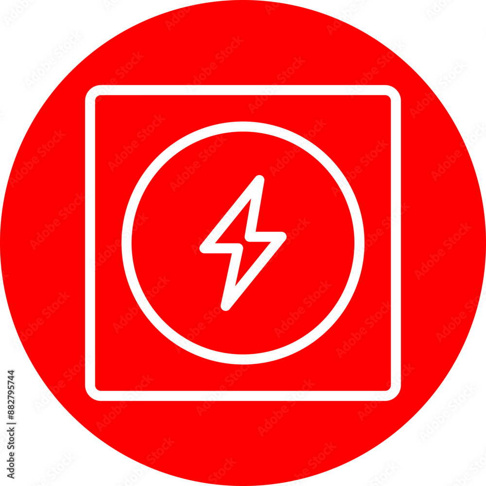Electricity Vector Line White Circle Red Electricity Vector Line White Circle Red