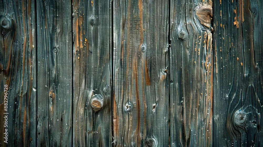 A close up of a wooden fence with rusty paint. A close up of a wooden fence with rusty paint.