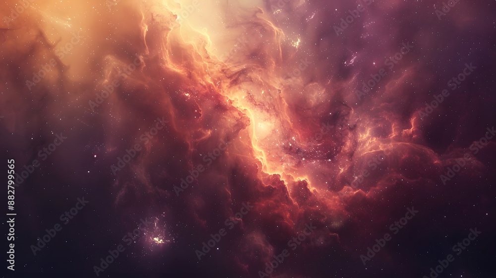 Majestic Cosmic Nebula Illuminated by Starlight Majestic Cosmic Nebula Illuminated by Starlight