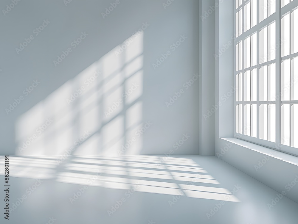 Obraz premium Sunlit Minimalist Room with Large Windows