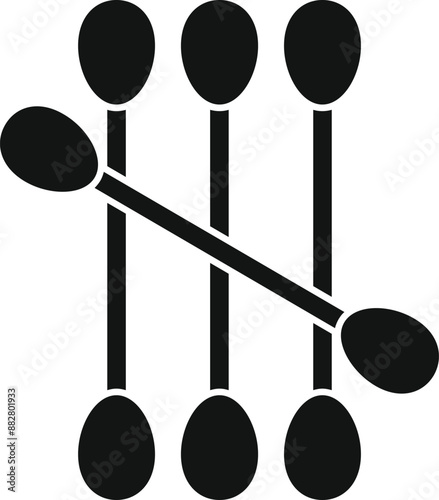 Simple icon of five cotton swabs lying flat, representing personal care and hygiene