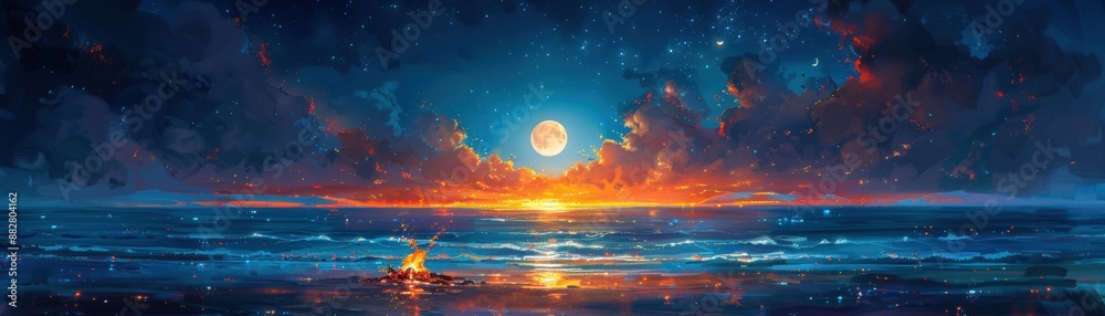 A stunning sunset over the ocean with vibrant colors and a beautiful sky, reflecting on the serene water in a breathtaking and calming scene. A stunning sunset over the ocean with vibrant colors and a beautiful sky, reflecting on the serene water in a breathtaking and calming scene.