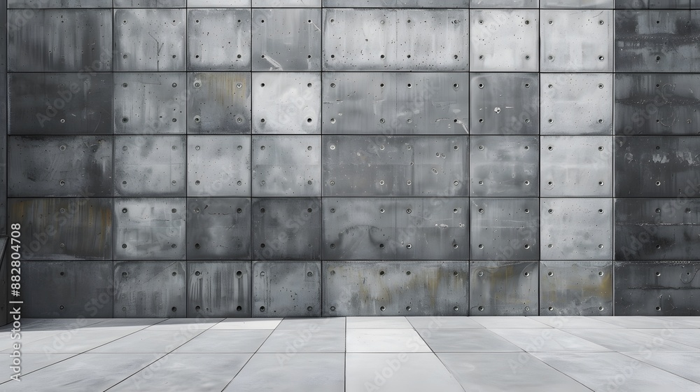Modern Industrial Concrete Wall with Tiled Floor Modern Industrial Concrete Wall with Tiled Floor