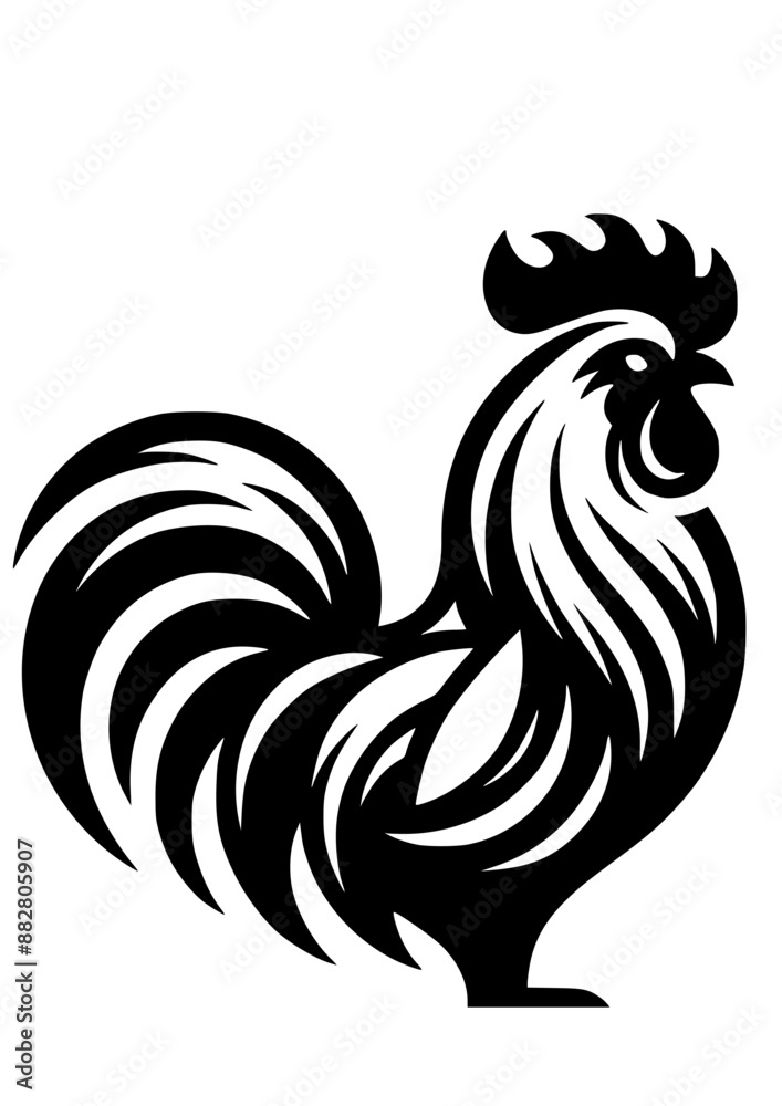 Obraz premium Rooster SVG, Cock SVG, Chicken SVG, Chick SVG, Farm Animals SVG, Feathers SVG, Village SVG, Bird SVG, Rooster Silhouette, Rooster Vector, Clipart, Cut file for Cricut SVG, JPG, PNG