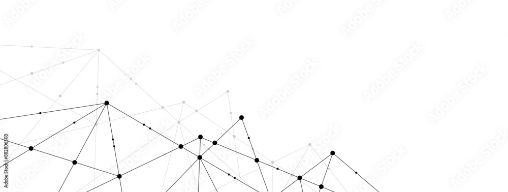 Plexus network polygonal connect lines and dots background template. Technology data transfer server global system graphic vector.