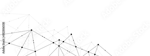 Obraz na płótnie Plexus network polygonal connect lines and dots background template. Technology data transfer server global system graphic vector.
w salonie