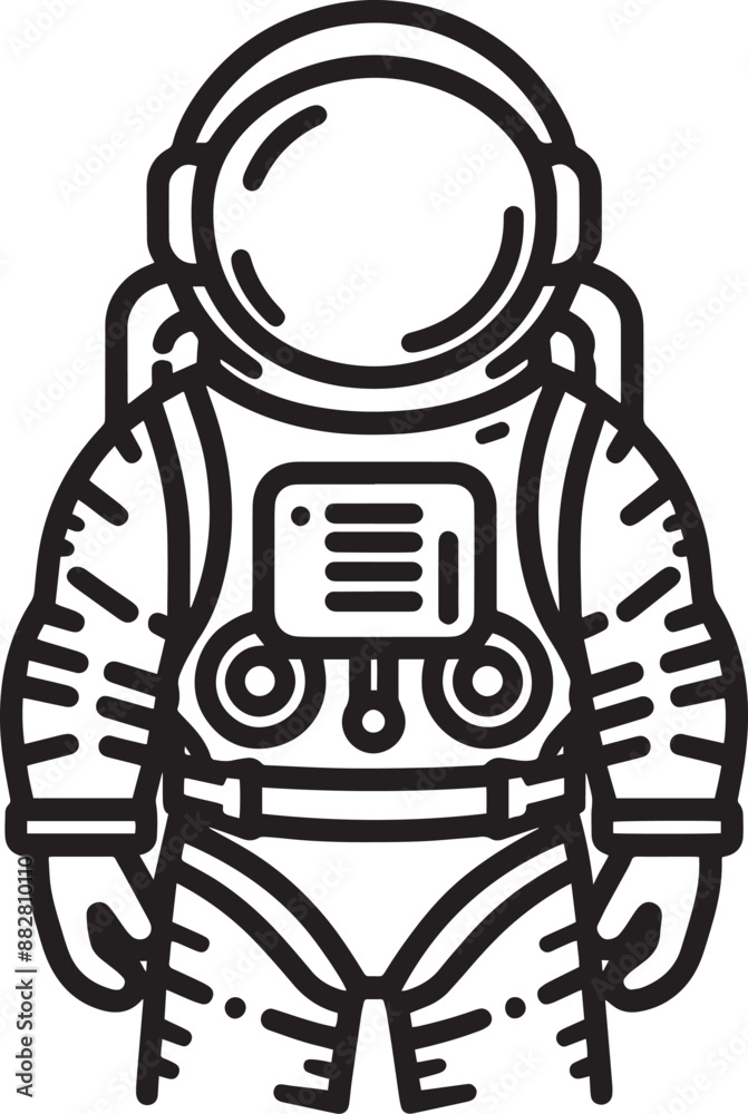 Astronaut in spacesuit and helmet silhouette isolated on a white background