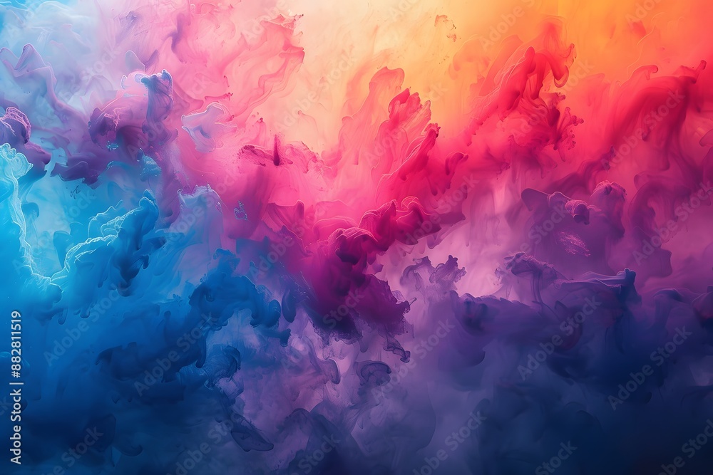 Vivid Abstract Colorful Smoke Art