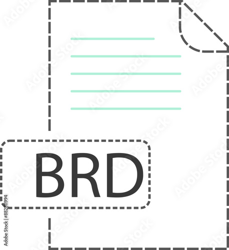 BRD file format icon dashed outline