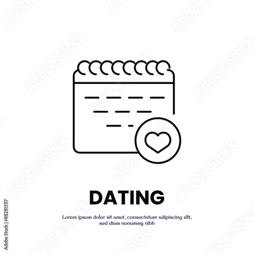 save the date thin outline icon vector design good for web or mobile app