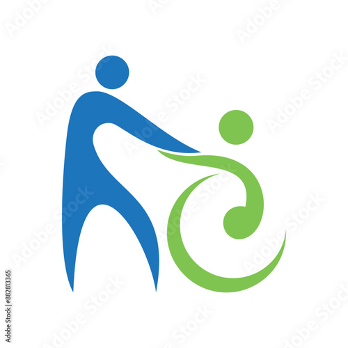Passionate Disability People Support Logo design vector Template