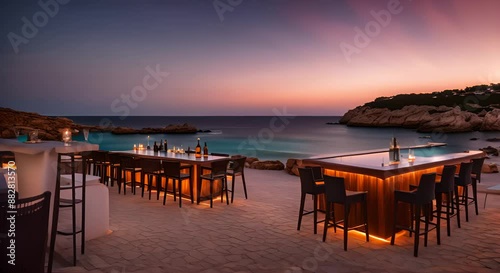 Beach bar in Menorca. photo