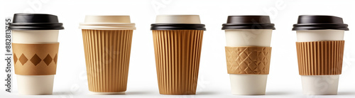 Wallpaper Mural Mockup of a paper cup of coffee, on a light brown background. coffee mockup. Coffee beans fly out of a glass of coffee to go Torontodigital.ca