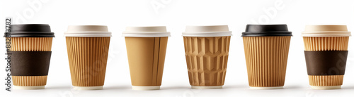 Wallpaper Mural Mockup of a paper cup of coffee, on a light brown background. coffee mockup. Coffee beans fly out of a glass of coffee to go Torontodigital.ca