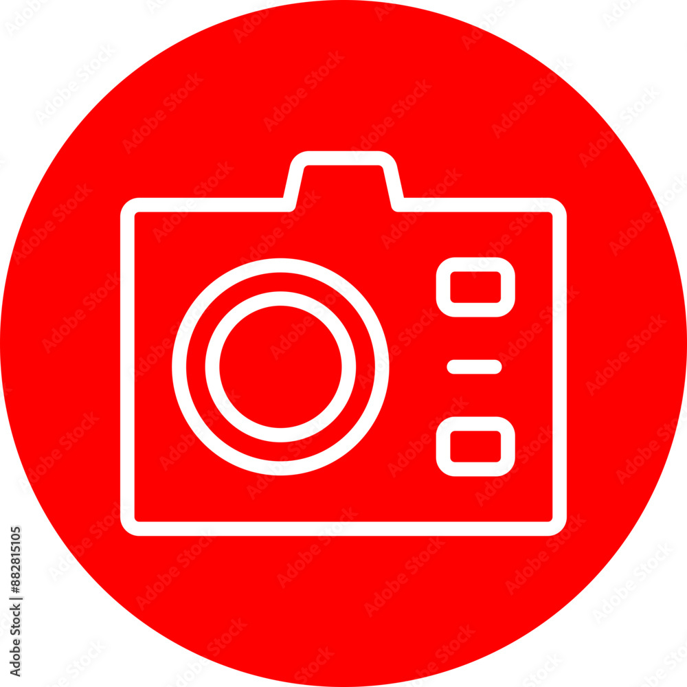 Camera Vector Line White Circle Red Camera Vector Line White Circle Red