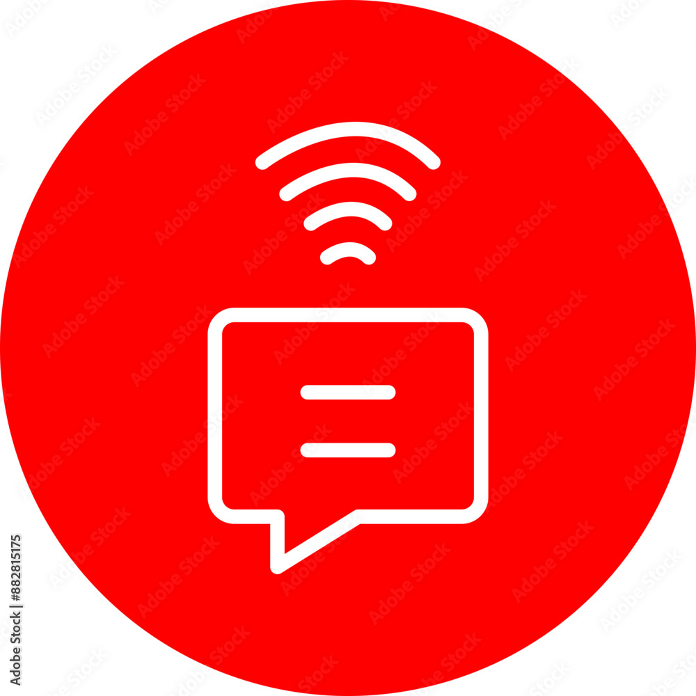 Internet Connection Vector Line White Circle Red Internet Connection Vector Line White Circle Red