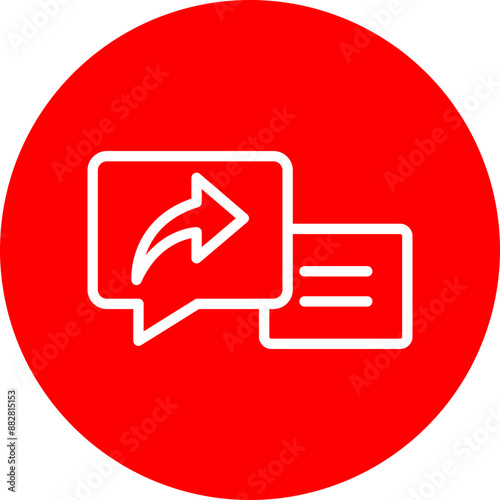 Forward Message Vector Line White Circle Red