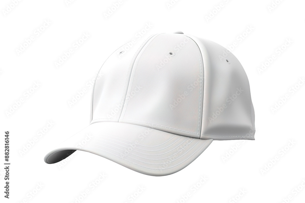 Ethereal Elegance: A White Baseball Cap Adorning a Blank Canvas on White or PNG Transparent Background. Ethereal Elegance: A White Baseball Cap Adorning a Blank Canvas on White or PNG Transparent Background.