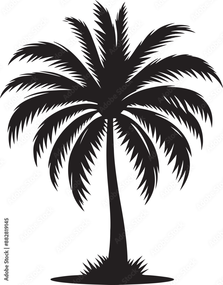 Obraz premium Coconut tree silhouette vector illustration