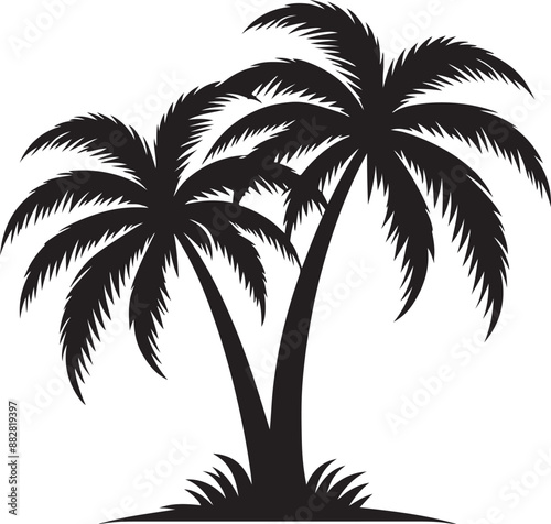 Coconut tree silhouette vector illustration