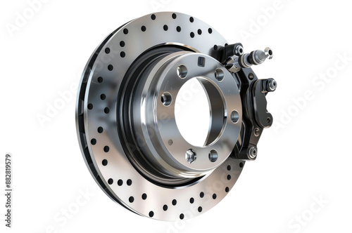 Photo of caliper and rotor isolated on transparent background
