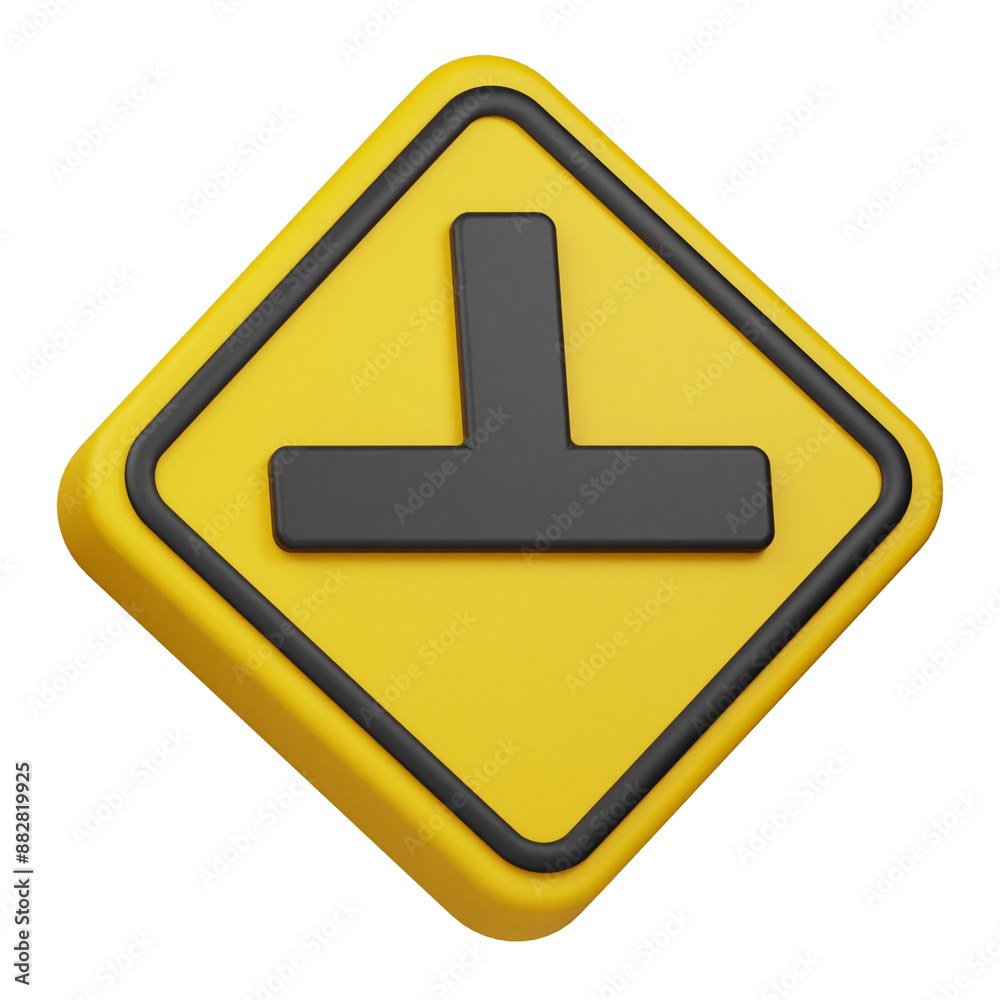 three intersection 3d icon isolated on the transparent background
