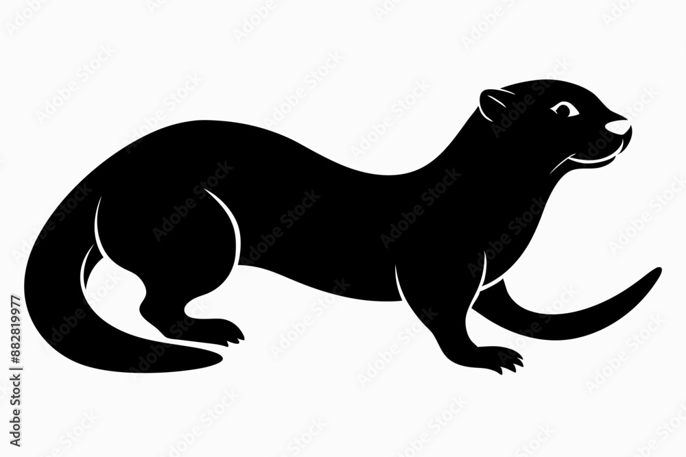 otter silhouette, otter line art black white vector illustration
otter silhouette, otter line art black white vector illustration