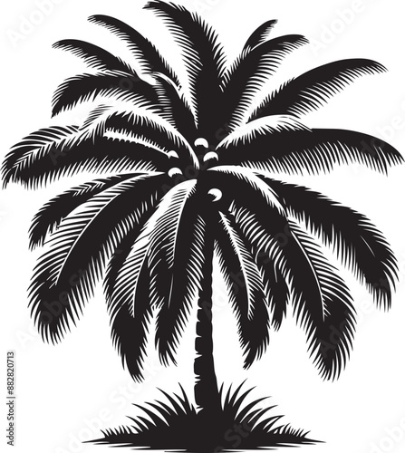 Coconut tree silhouette vector illustration