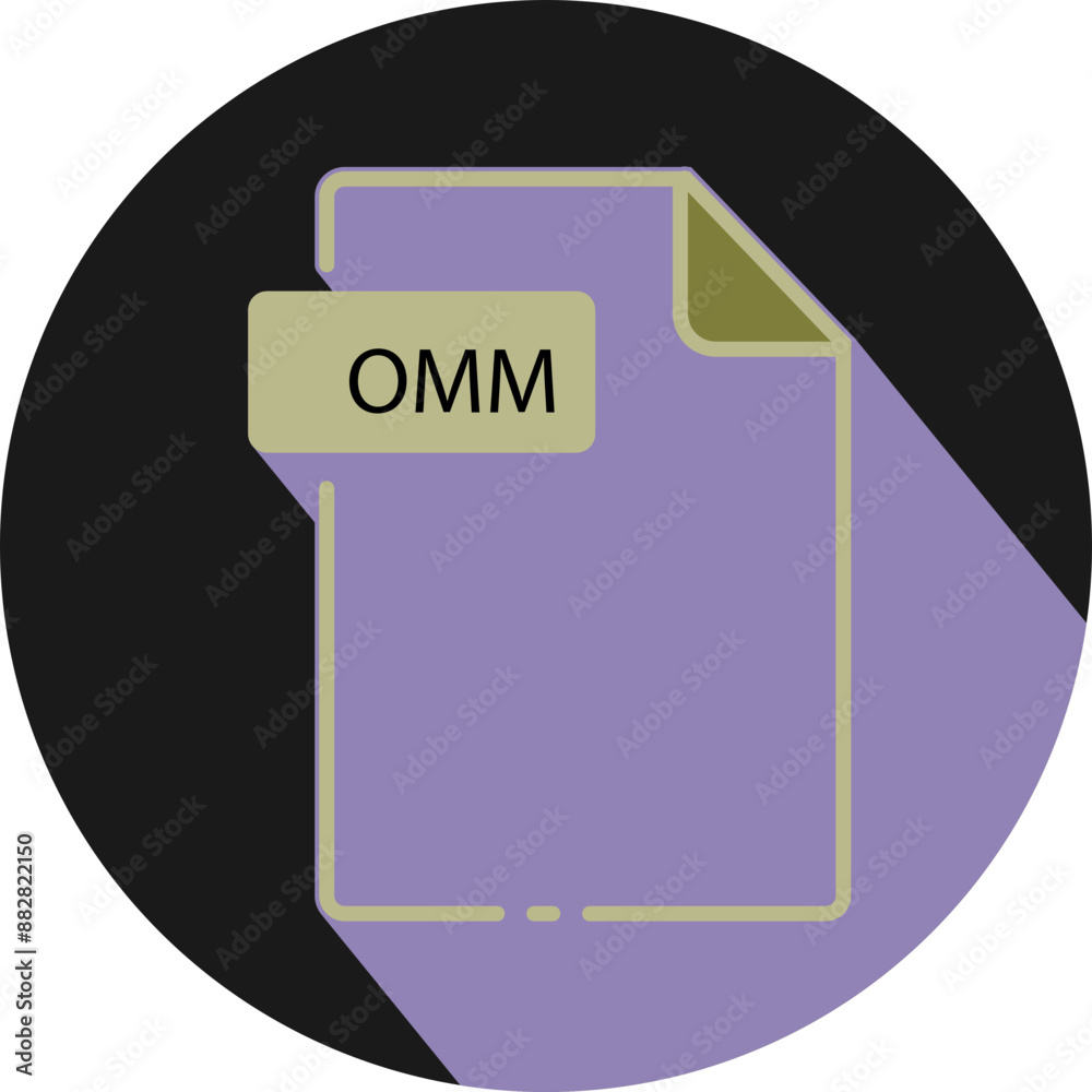 OMM File fomat minimal icon with circle outside OMM File fomat minimal icon with circle outside