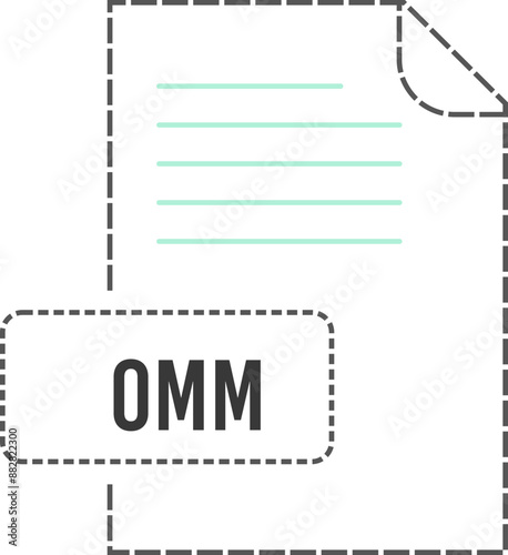 OMM File format icon dashed outline