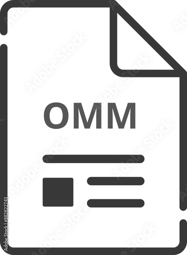 OMM File icon minimal outline with symbols