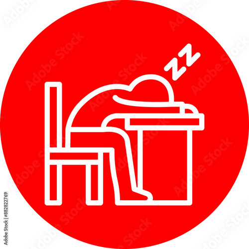Lazy Vector Line White Circle Red