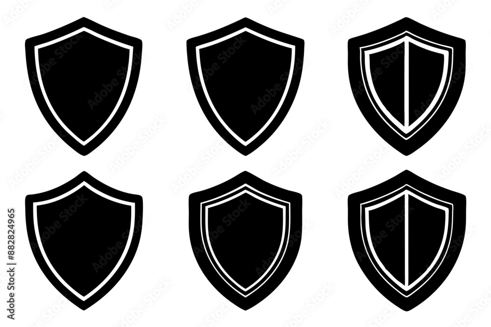 Protection shield vector icons. Shield icon set. vector illustration Protection shield vector icons. Shield icon set. vector illustration