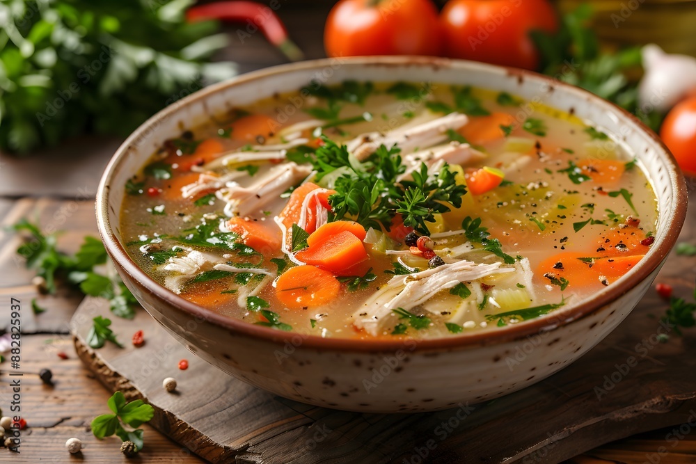 Hearty Chicken Vegetable Soup with Fresh Herbs Hearty Chicken Vegetable Soup with Fresh Herbs