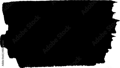  jagged rectangle torn paper border, frame sharp silhouette isplated on white background. Grunge sticker, stump.