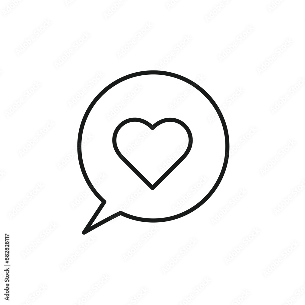 Love heart bubble speech outline black icon vector. Love heart bubble speech outline black icon vector.