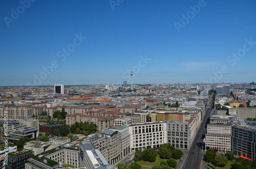 Canvas Print Panorama of Berlin, view from the Panorama punkt