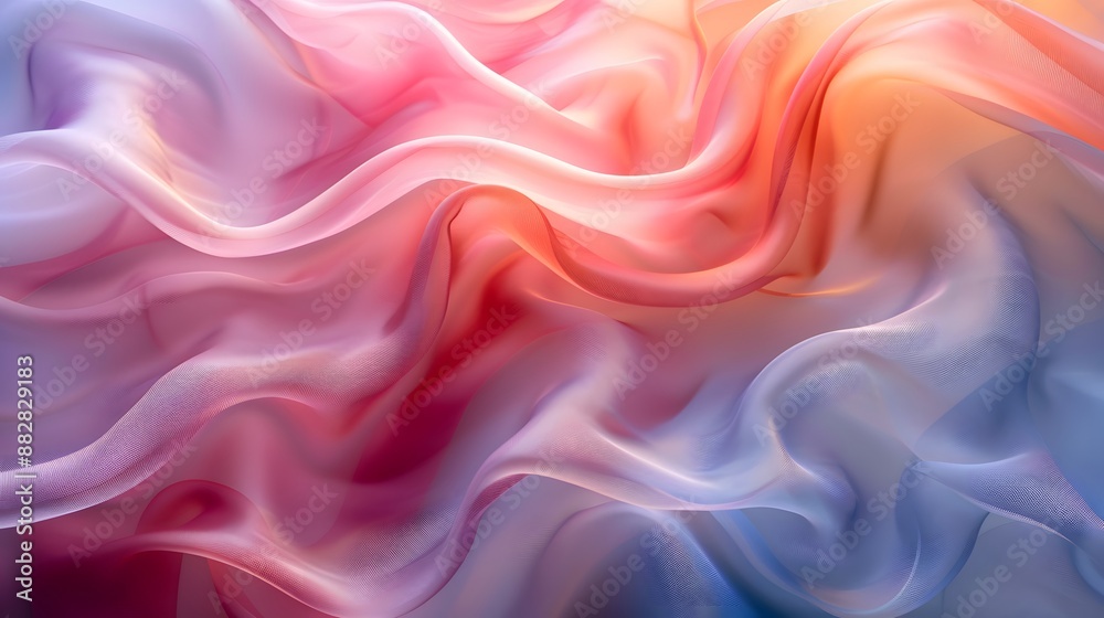 Ethereal Waves of Colorful Silk Fabric Ethereal Waves of Colorful Silk Fabric