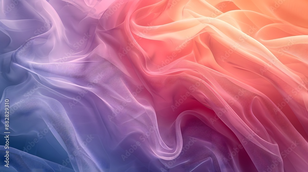 Ethereal Gradient Fabric with Soft Waves in Pastel Colors Ethereal Gradient Fabric with Soft Waves in Pastel Colors