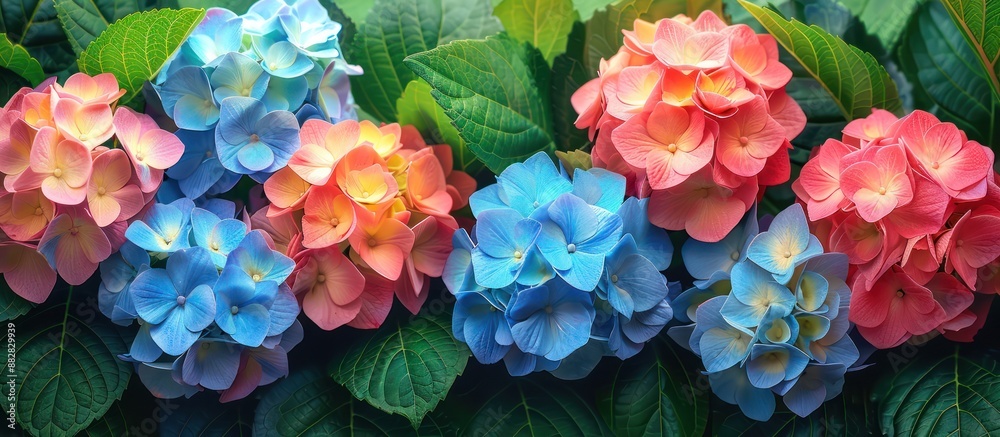 Vibrant Hydrangeas in a Garden Vibrant Hydrangeas in a Garden