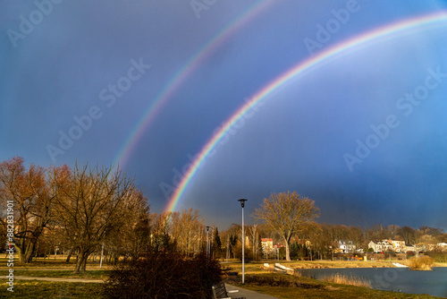 Tęcza po deszczu Ostrowiec Św. Poland Świętokrzyskie.